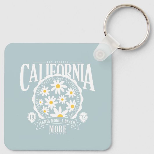 Los Angeles California Floral Graphic Sleutelhanger (Achterkant)