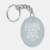 Los Angeles California Floral Graphic Sleutelhanger (Voorkant Links)