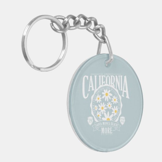 Los Angeles California Floral Graphic Sleutelhanger (Voorkant Links)