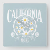 Los Angeles California Floral Graphic Vierkante Klok (Voorkant)