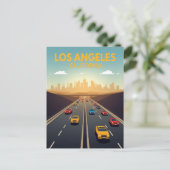 Los Angeles California Freeway Traffic Briefkaart (Staand voorkant)