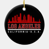 Los Angeles California Fun Skyline City Keramisch Ornament (Achterkant)