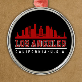 Los Angeles California Fun Skyline City Metalen Ornament