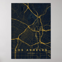 Los Angeles California gestileerde kaartprint Poster