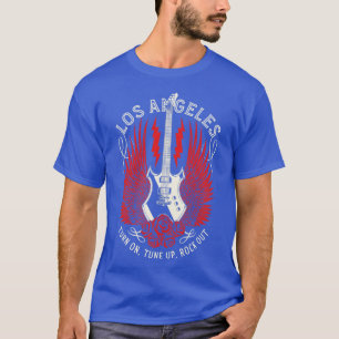 Los Angeles California Guitar Wings Rock and Roll T-shirt