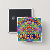 Los Angeles CALIFORNIA Happy Button (Voorkant /achterkant)