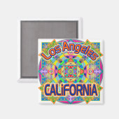 Los Angeles CALIFORNIA Happy Magnet (Voorkant / Achterkant)