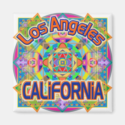 Los Angeles CALIFORNIA Happy Magnet (Voorkant)