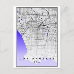 Los Angeles California Modern City Map Briefkaart