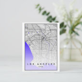 Los Angeles California Modern City Map Briefkaart (Staand voorkant)