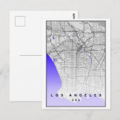 Los Angeles California Modern City Map Briefkaart (Voorkant / Achterkant)