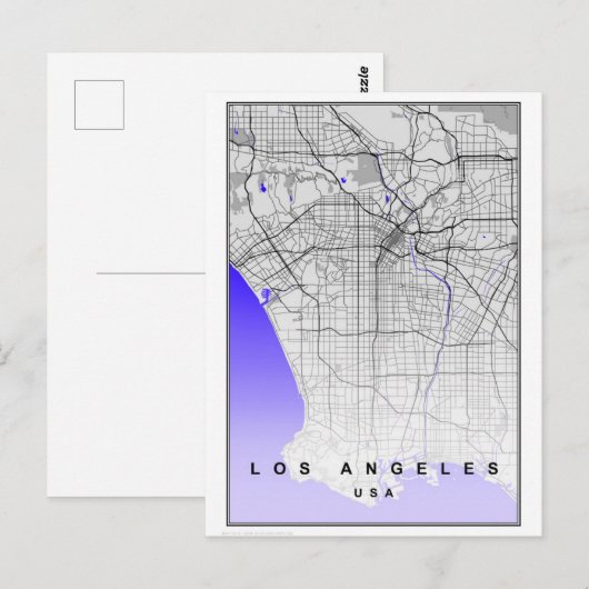 Los Angeles California Modern City Map Briefkaart (Voorkant / Achterkant)