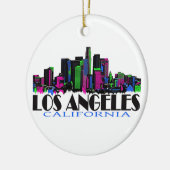 Los Angeles California neon skyline Keramisch Ornament (Links)