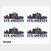 Los Angeles California neon skyline Rechthoekige Sticker (Vel)