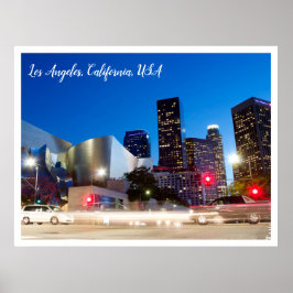Los Angeles California Night Photography in het ce Poster