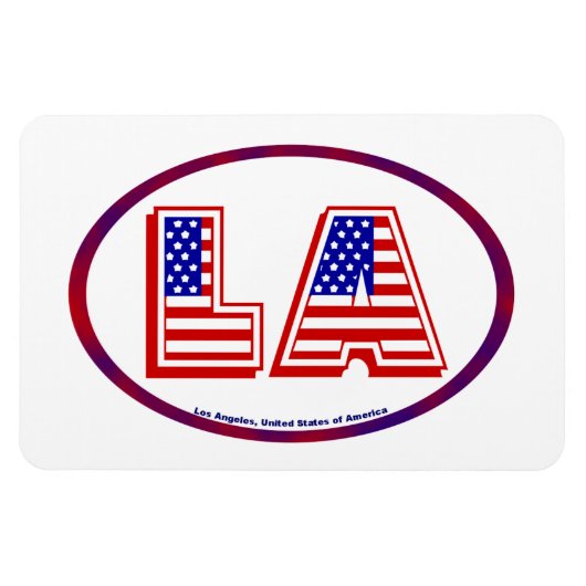 Los Angeles California Oval Logo Patriotic Magnet Magneet (Horizontaal)