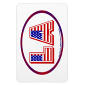Los Angeles California Oval Logo Patriotic Magnet Magneet (Verticaal)