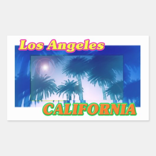 "Los Angeles CALIFORNIA" Palm Trees Sticker (Voorkant)