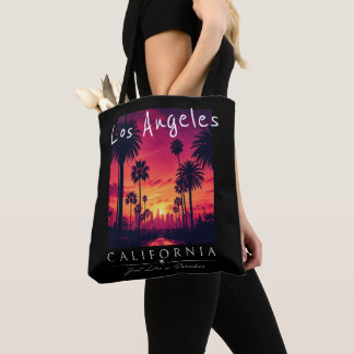 Los Angeles California Paradijs Zonsondergang Retr Tote Bag