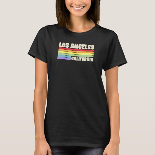Los Angeles California Pride Rainbow Flag Gay Prid T-shirt (Voorkant)