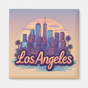 Los Angeles California Reis Stad Retro Magneet