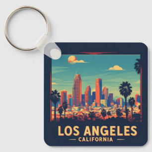 Los Angeles California Retro Reizen Sleutelhanger