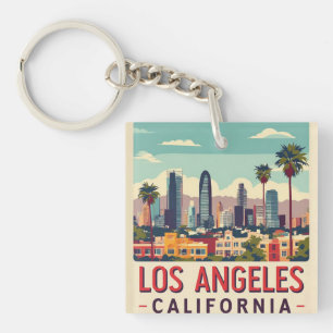 Los Angeles California Retro Reizen Sleutelhanger