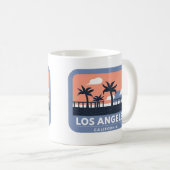 Los Angeles California Retro Skyline Design Koffiemok (Voorkant rechts)