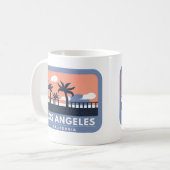 Los Angeles California Retro Skyline Design Koffiemok (Voorkant links)