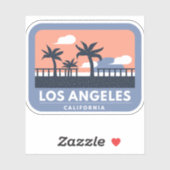 Los Angeles California Retro Skyline Design Sticker (Vel)