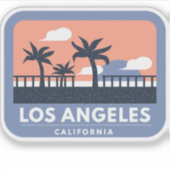 Los Angeles California Retro Skyline Design Sticker (Voorkant)