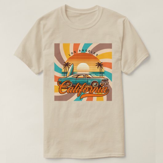 Los Angeles California Retro T-shirt (Design voorkant)