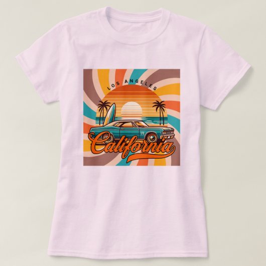 Los Angeles California Retro T-shirt (Design voorkant)