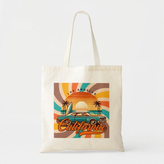 Los Angeles California Retro Tote Bag (Voorkant)