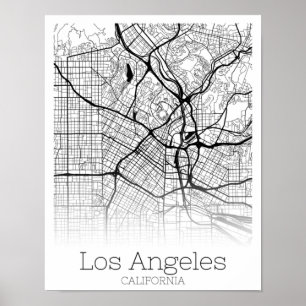 Los Angeles California Road Map Direct downloaden Poster