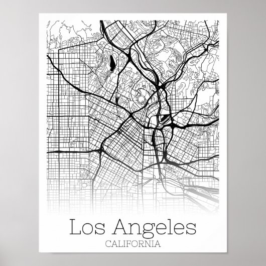 Los Angeles California Road Map Direct downloaden Poster (Voorkant)