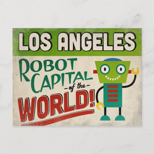 Los Angeles California Robot - Funny  Briefkaart (Voorkant)