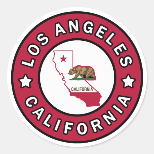 Los Angeles California Ronde Sticker (Voorkant)