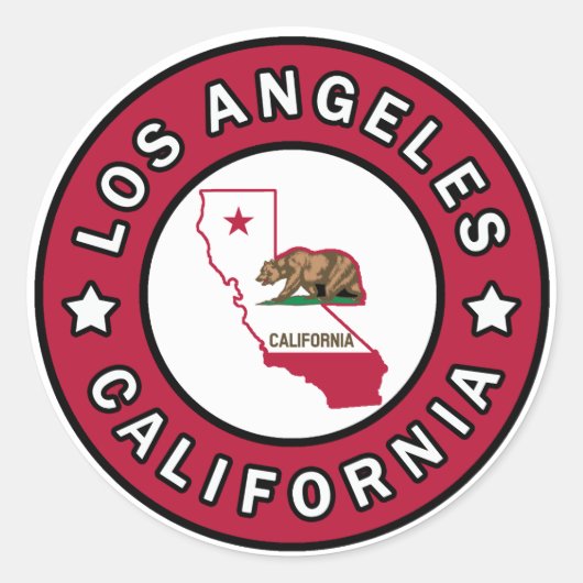 Los Angeles California Ronde Sticker (Voorkant)