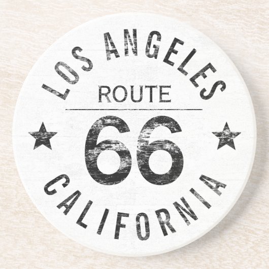 Los Angeles California Route 66 Zandsteen Onderzetter (Voorkant)