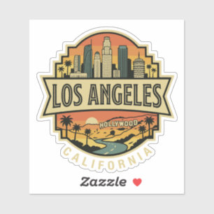 Los Angeles California Silhouet Reis Vintage Sticker