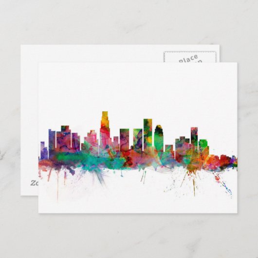 Los Angeles California Skyline Briefkaart (Voorkant / Achterkant)