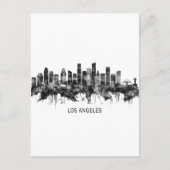 Los Angeles California Skyline BW Uitnodiging Briefkaart (Voorkant)