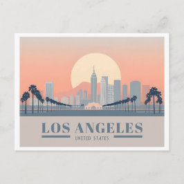 Los Angeles California Skyline Pastel Travel Briefkaart