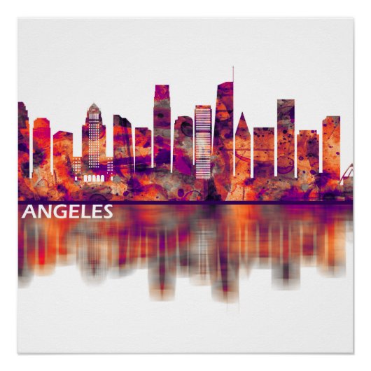 Los Angeles California Skyline Perfect Poster (Voorkant)