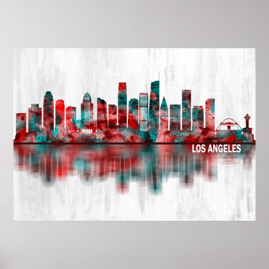 Los Angeles California Skyline Poster (Voorkant)