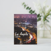 Los Angeles, California Skyline 's nachts Briefkaart (Staand voorkant)