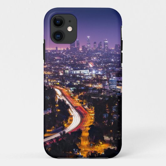 Los Angeles, California Skyline 's nachts Case-Mate iPhone Case (Achterkant)