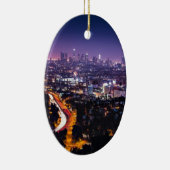 Los Angeles, California Skyline 's nachts Keramisch Ornament (Rechts)