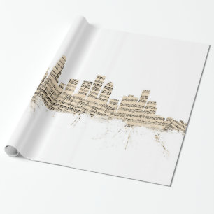 Los Angeles California Skyline Sheet Music Citysca Cadeaupapier
